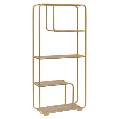 Стеллаж SIENA, золотой, ЛДСП Дуб Каселла, 80*30*173 фото 2