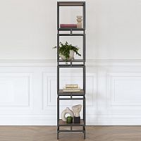 Стеллаж CUBIC-4, черный, ЛДСП Робиния, 40*40*196,5