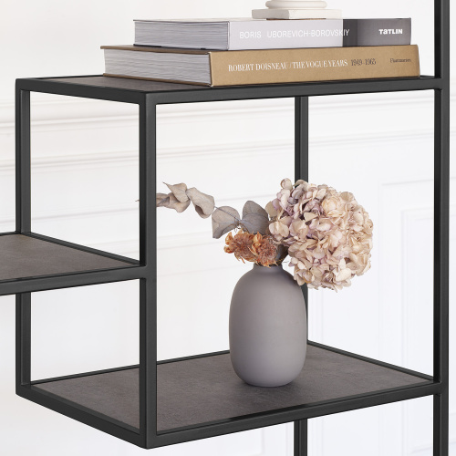 Стеллаж OLIVIA, черный, полки керамика антрацит, 70*30*195,3 фото 5