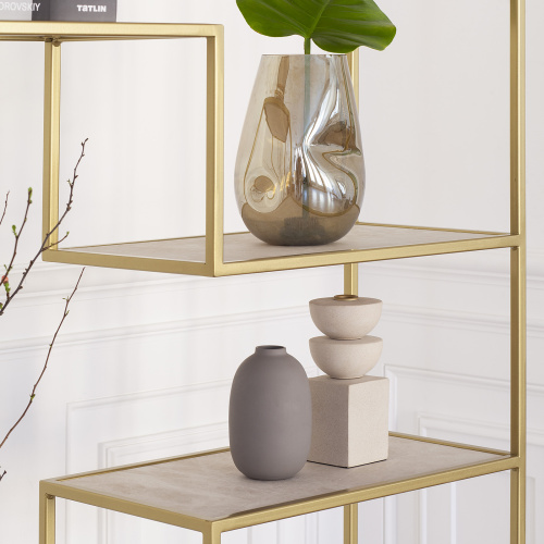 Стеллаж JAQLENE, золотой, керамика Слоновая кость фото 7