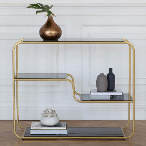 Консоль SIENA, золотая, тонированное стекло, 100*35*81 фото 2