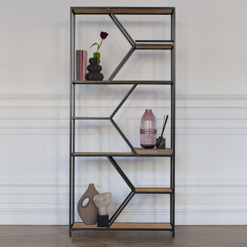 Стеллаж MALTA MINI, черный, ЛДСП Робиния фото 4