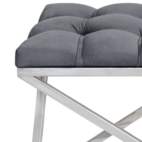 Банкетка ZUMA, н/ж сталь, Mouse Grey, каретная стяжка, 110*40*45 фото 8