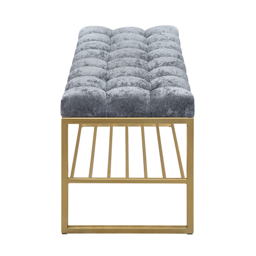 Банкетка RUBY, золотая, Steel Grey, каретная стяжка, 110*40*45 фото 9