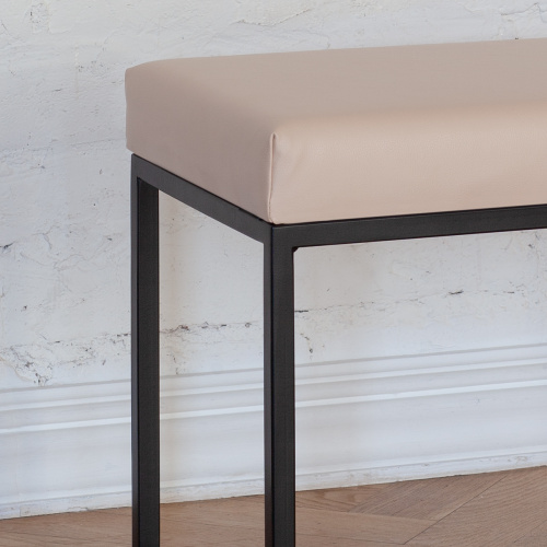 Банкетка ALBA SMART, черная, экокожа Light Beige, 65*35*45 фото 3