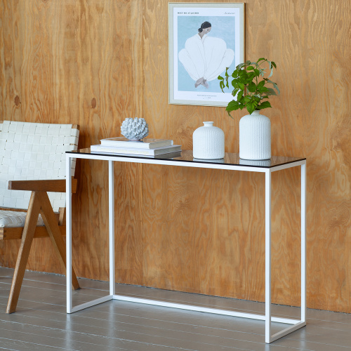 Консоль TORI, белая/стекло, 110*40*82