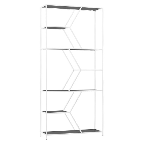 Стеллаж MALTA, белый, тонированное стекло