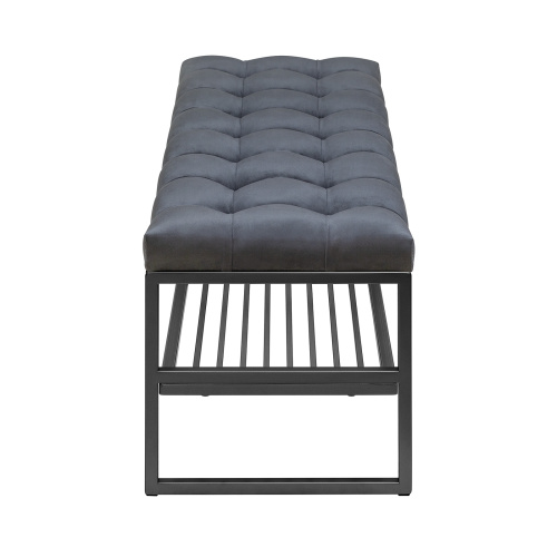 Банкетка RIMINI, черный, Mouse Grey, каретная стяжка, 110*40*45 фото 3