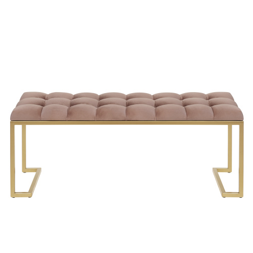 Банкетка OMEGA, золотая, Mocco, каретная стяжка, 110*40*45 фото 7