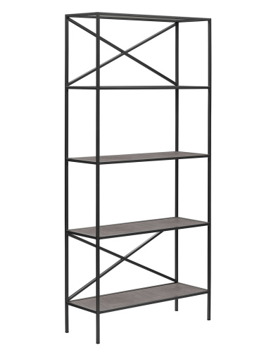 Стеллаж KARIN-800, черный, керамика антрацит, 80*30*175 фото 4