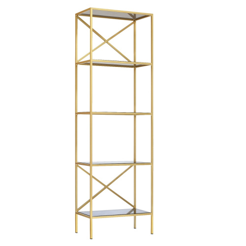 Стеллаж KARIN, золотой, стекло, 55*30*175