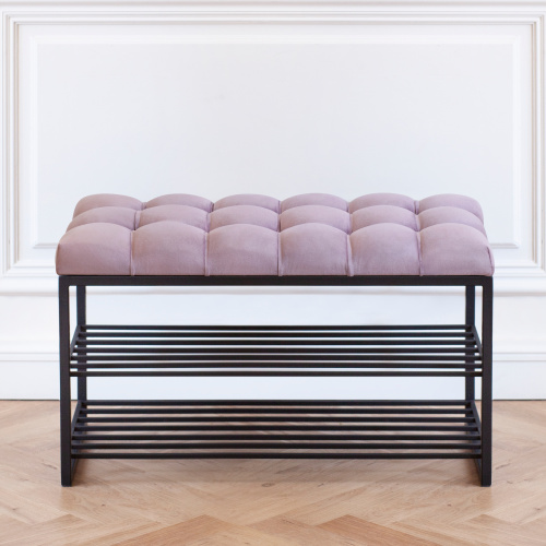 Обувница GARDA, черный, Dusty Pink, каретная стяжка, 85*40*52 фото 2