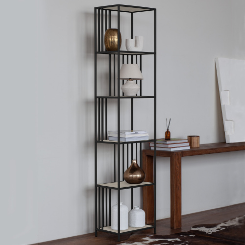 Стеллаж SOHO MINI, черный, керамика Ivory, 45*30*195 фото 2