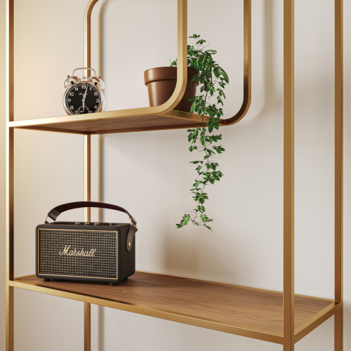 Стеллаж SIENA, золотой, ЛДСП Робиния, 80*30*173 фото 5