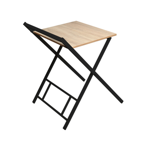 Стол складной компьютерный 600 мм, черный/дуб бардолино фото 3