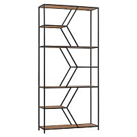 Стеллаж MALTA, черный, ЛДСП Робиния