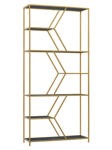 Стеллаж MALTA, золотой, керамика Antracite, 90*30*192 фото 4