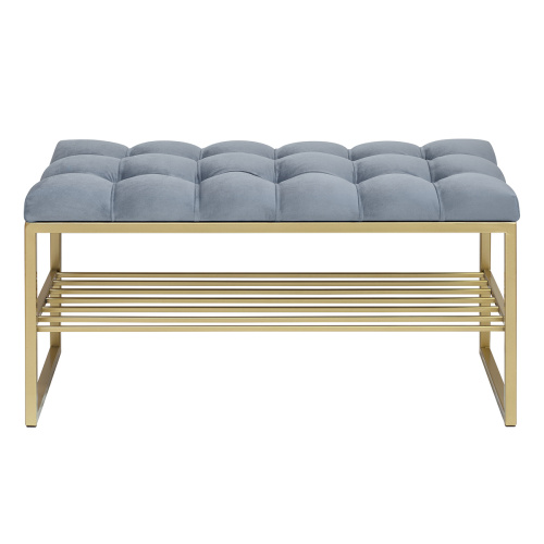 Банкетка RUBY MINI, золотая, Light Blue, каретка фото 9