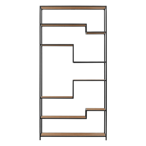 Стеллаж JAQLENE, черный, ЛДСП Робиния, 100x30*200 фото 6