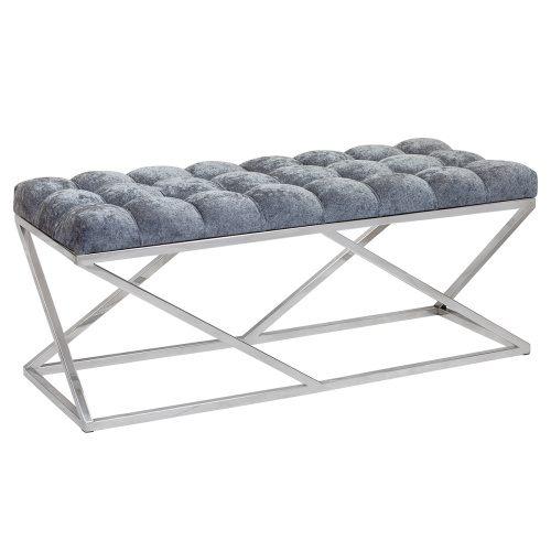 Банкетка ZUMA, н/ж сталь, Steel Grey, каретная стяжка, 110*40*45 фото 5