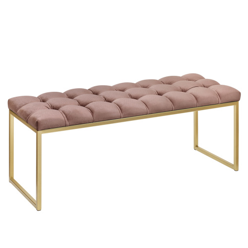 Банкетка ALBA, золотая, Mocco, каретная стяжка, 110*40*45 фото 2