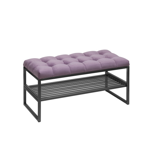 Банкетка RIMINI MINI, черный, Dusty Pink, каретная стяжка, 85*40*45 фото 2