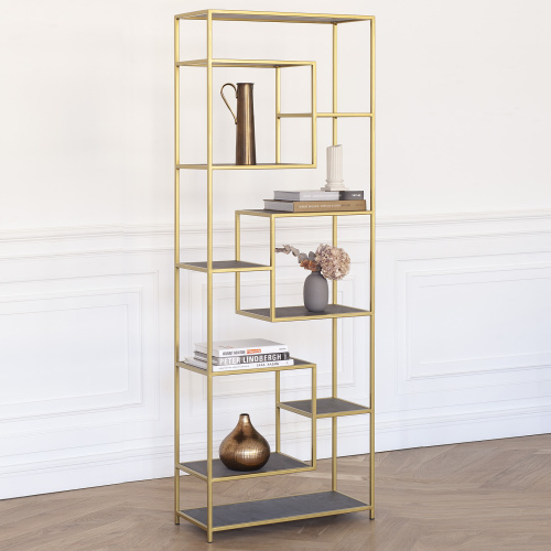 Стеллаж OLIVIA, золотой, керамика антрацит фото 5