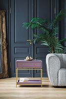 Тумба прикроватная KARIN, золотой, МДФ Dusty Purple