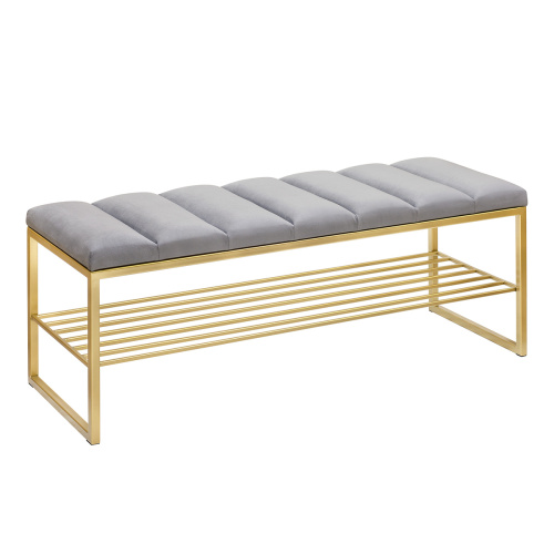 Банкетка RUBY, золотая, Light Blue, Bulon, 110*40*43,5 фото 6