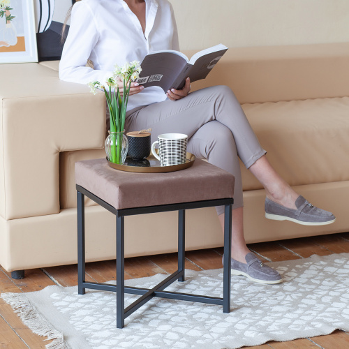 Пуф CRUZ, черный, Mocco, 40*40*47 фото 2