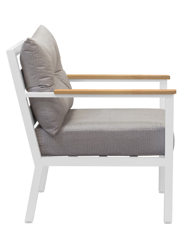 Кресло SANTORINI уличное, каркас белый алюминий, обивка светло-серый велюр фото 5
