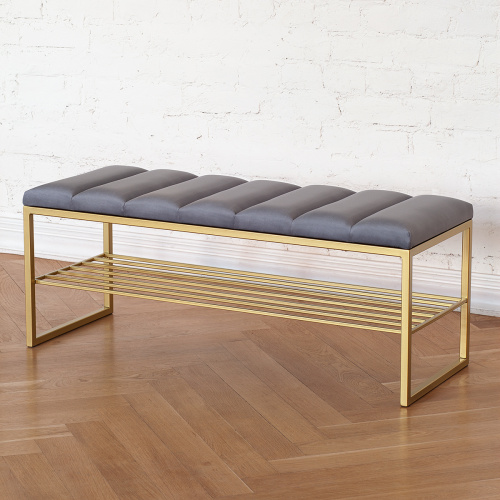 Банкетка RUBY, золотая, Light Blue, Bulon, 110*40*43,5 фото 2