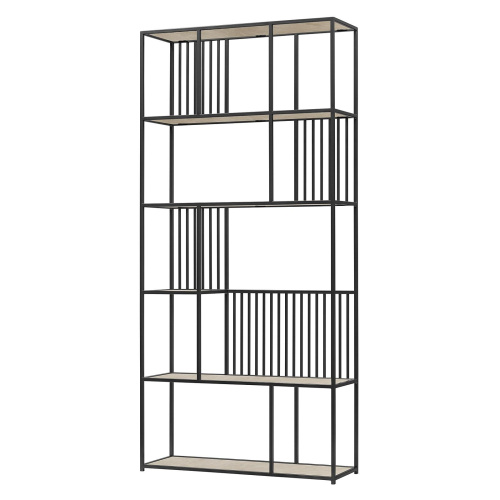 Стеллаж SOHO, черный, керамика слоновая кость, 192*90*30