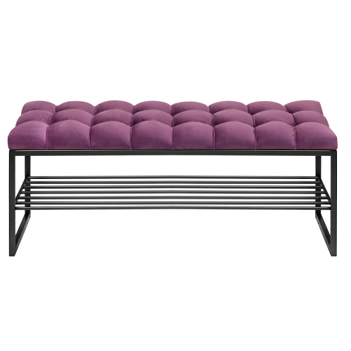 Банкетка RUBY, черная, Marsala, каретная стяжка, 110*40*45 фото 6