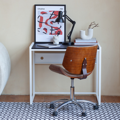 Стол письменный AGORA, 90*50*76,5, белый, ЛДСП Черный фото 2