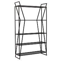 Стеллаж OSLO, черный, тонированное стекло