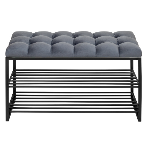 Обувница GARDA, черная, Mouse Grey, каретная стяжка, 85*40*52 фото 6