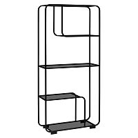 Стеллаж SIENA, черный, тонированное стекло