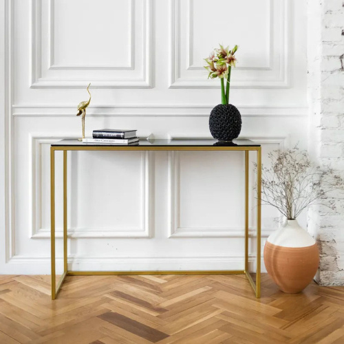 Консоль TORI, золотая/стекло, 110*40*82 фото 2