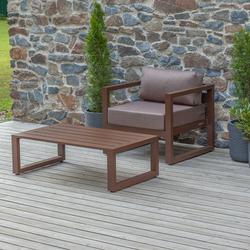 Набор садовой мебели CAPRI / 2 предмета: кресло, столик / коричневый (S1A) фото 3