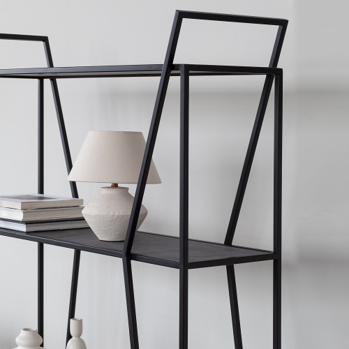 Стеллаж OSLO, черный, керамика Antracite, 100*33*171 фото 4