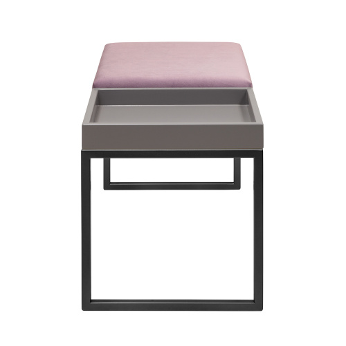 Банкетка ALBA BOX, черная, Dusty Pink, GreyBox, 85*40*45 фото 3