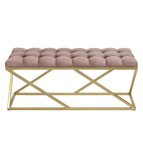 Банкетка ZUMA, золотая, Mocco, каретная стяжка, 110*40*45