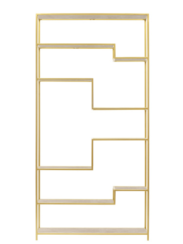 Стеллаж JAQLENE, золотой, керамика Слоновая кость, 100x30*200 фото 6
