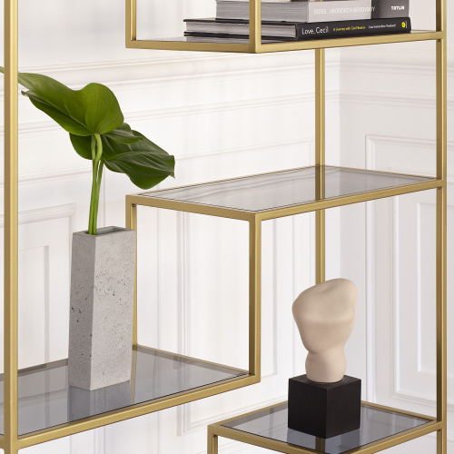 Стеллаж JAQLENE, золотой, стекло фото 5
