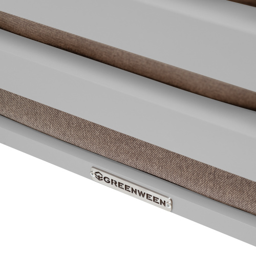 Кресло SANTORINI, белое, серая рогожка, тик фото 6