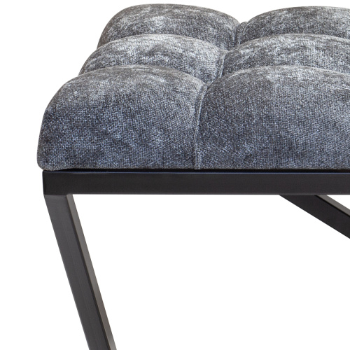 Банкетка ZUMA, черная, Steel Grey, каретная стяжка, 110*40*45 фото 5
