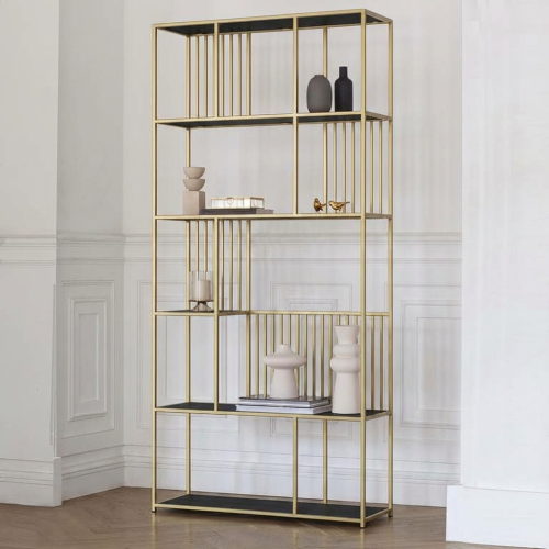 Стеллаж SOHO, золотой, ЛДСП Черный Лес фото 6