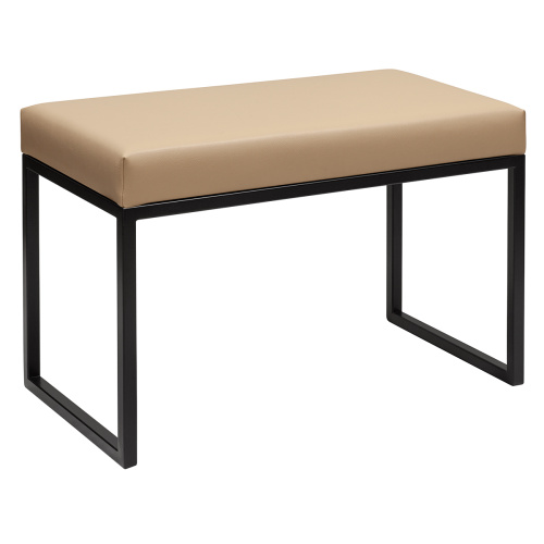 Банкетка ALBA SMART, черная, экокожа Light Beige, 65*35*45 фото 5