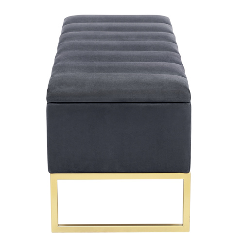 Банкетка CUBE, с ящиком для хранения, золотая, Mouse Grey, Bulon, 110*40*43,5 фото 4